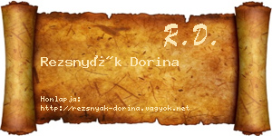 Rezsnyák Dorina névjegykártya